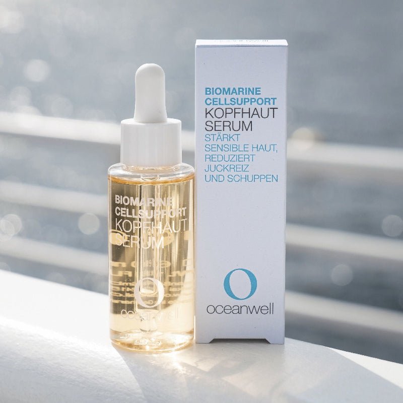 OCEANWELL KOPFHAUTSERUM | stärkt sensible Haut, gegen Juckreiz und Schuppen - BeautyVeda | Oceanwell Oceanwell Kopfhautserum gegen juckende Kopfhaut, Rötungen und Schuppen Biomarine Cellsupport, Extrem empfindliche Haut, Haut