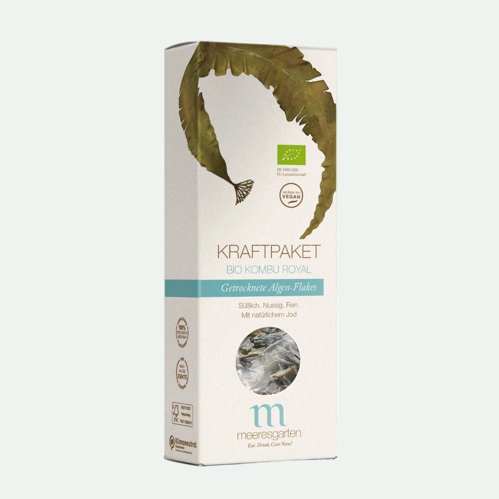 MEERESGARTEN "KRAFTPAKET" - Bio Kombu-Royal-Algenflakes - Nahrungsmittel, Vegan, Verkaufsware