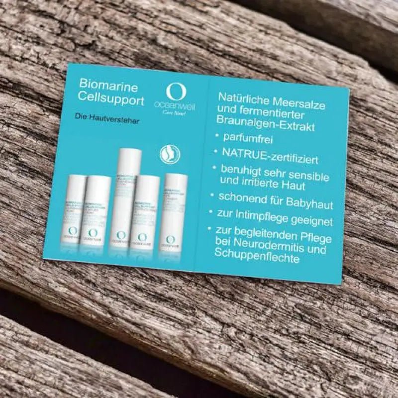 OCEANWELL FALTBLATT "Biomarine Cellsupport" DIN A7 für Sachets (Verkaufsförderung) - BeautyVeda | Oceanwell Faltblatt "Biomarine Cellsupport" DIN A7 (für Sachets) | Verkaufsförderung. Biomarine Cellsupport, Oceanwell,