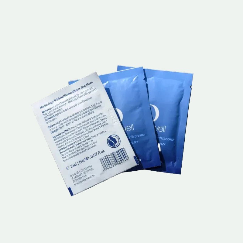 OCEANWELL FEUCHTIGKEITSCREME Sachet (Verkaufsförderung) - BeautyVeda | Oceanwell FEUCHTIGKEITSCREME Sachet | Verkaufsförderung. Basic, Creme, Entspannung