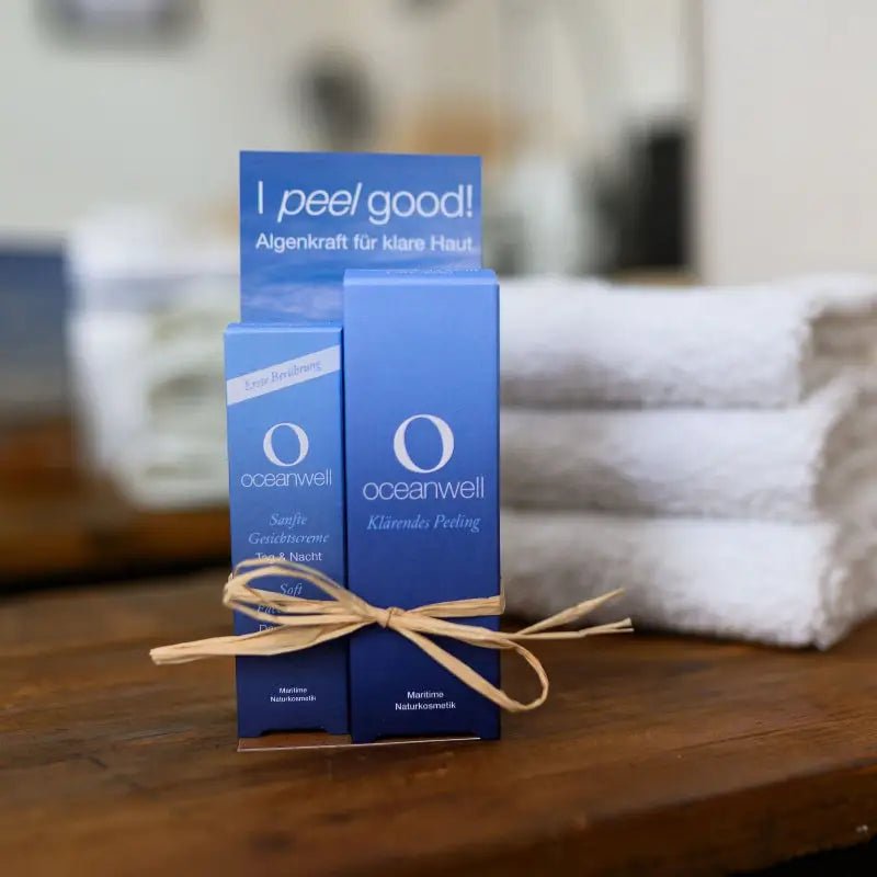 OCEANWELL Kosmetik - Set "I PEEL GOOD" | Naturkosmetik - Peeling - Set aus dem Meer - BeautyVeda | Oceanwell Spa - Set "I PEEL GOOD" | Meeres - Naturkosmetik Peeling Set. Anti - Aging, Basic, Creme