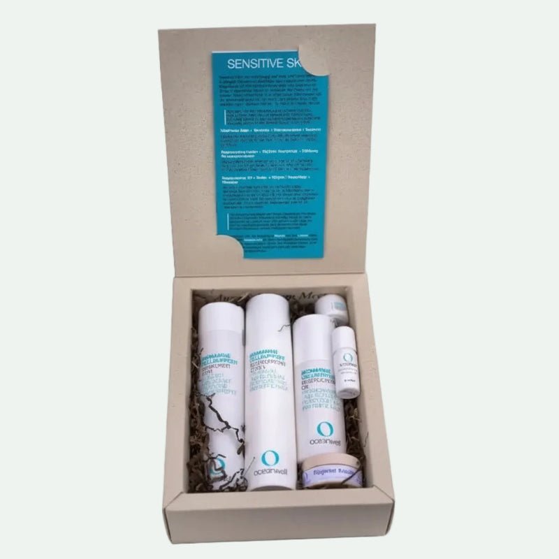 OCEANWELL Kosmetik - Set "SENSITIVE SKIN" | Sensitiv - Hautpflege mit Meereswirkstoffen - BeautyVeda | Oceanwell KombiBox "SENSITIVE SKIN" | Sensitive Haut Pflege Set mit Meereswirkstoffen. Babyhaut, Bad, Biomarine Cellsupport